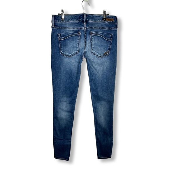 Women’s Express Jeans Skinny Leg Low rise Stella Leggings Medium Blue Wash Sz 2 - Picture 2 of 5